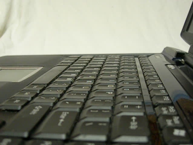 Typing on laptop keyboard