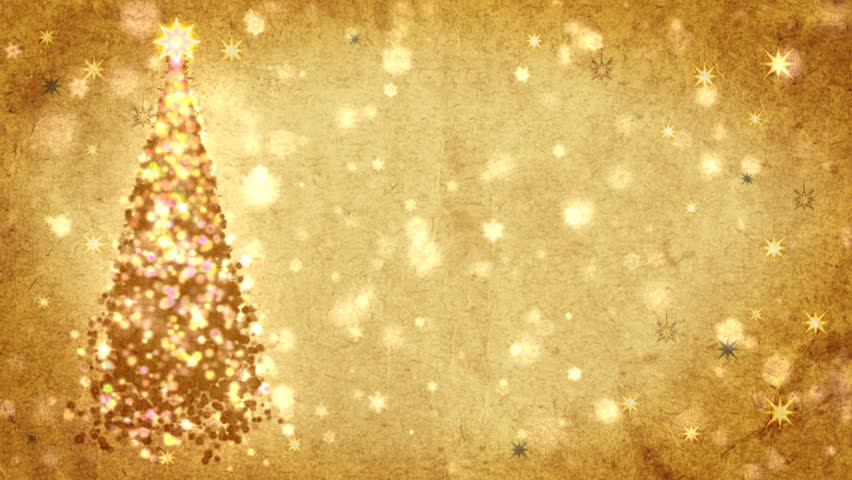 Christmas tree on the postcard.Retro style.