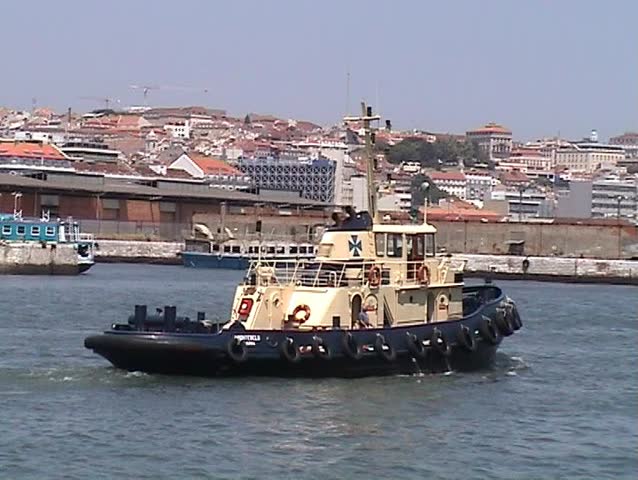Towboat working in port
