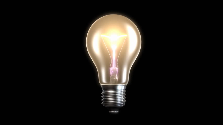 exploding incandescent lamp without filling light, cg animation