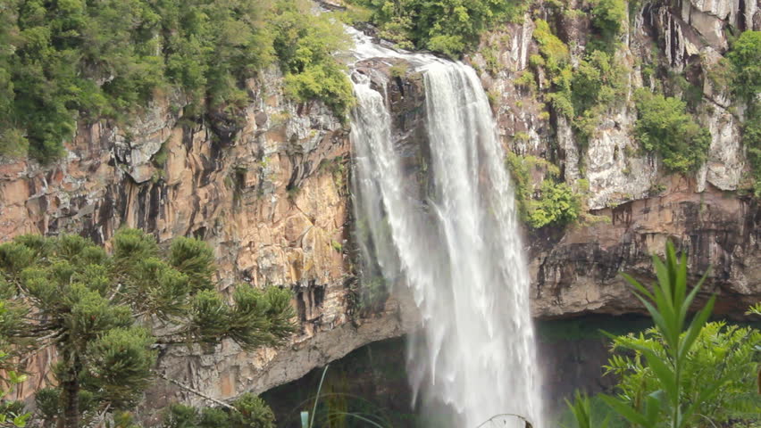 Mid shot of the amazing waterfall at Canela in Southern Brazil. 