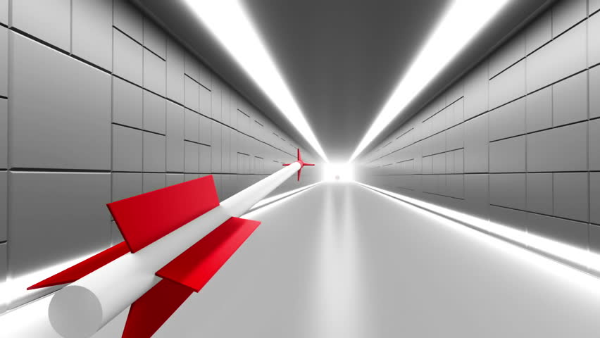 Arrow hitting center of target. 