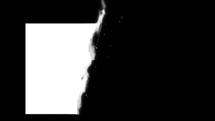 Burning paper with fire. HD 1080. Alpha included.