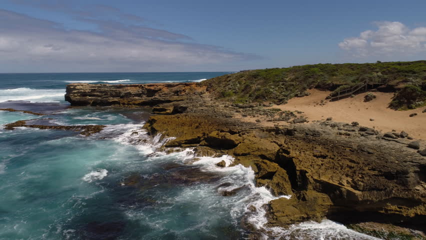 Coastline along the Great Ocean Road in Victoria, Australia image ...