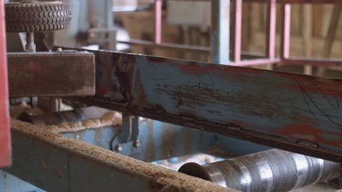 Industrial Saw Bench With Precise Stock Footage Video 100