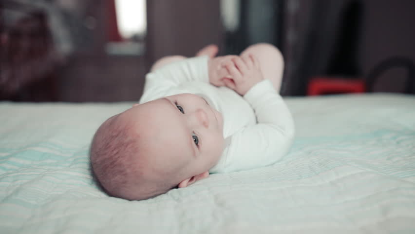 Baby Rolls Over On The Stockvideos Filmmaterial 100 Lizenzfrei