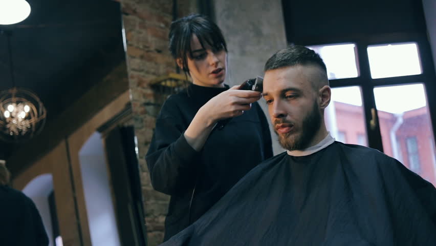 Mens Hairstyling And Haircutting In Stock Footage Video 100