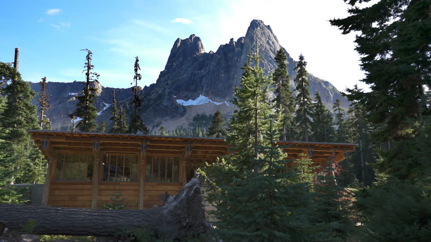 North Cascade National Park Liberty Bell Mountain And Cabin