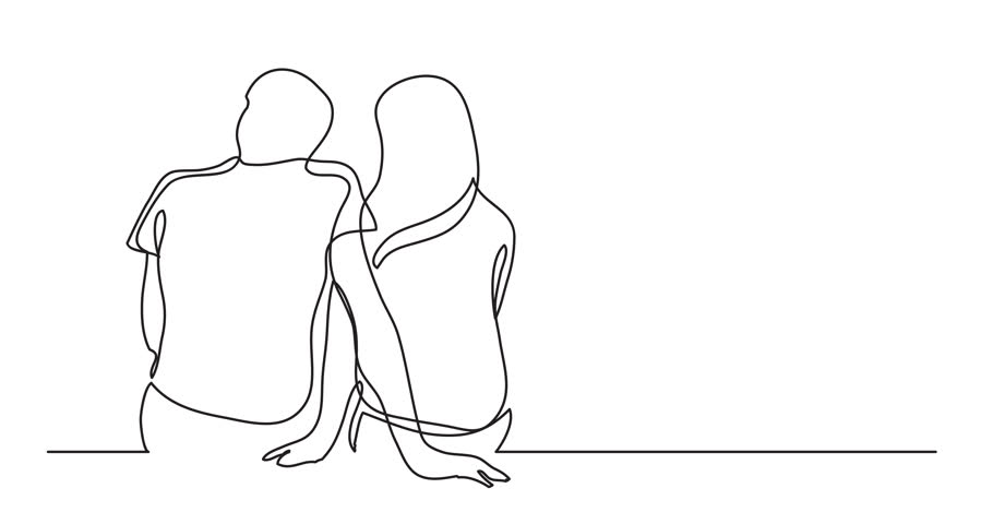 Romantic Couples Line Art Couple Valentine With Single Continuous One 3485