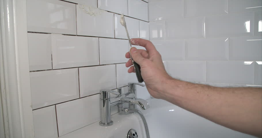 Applying Grout To Bathroom Tiles Stock Footage 100 Royalty Free 1008657460 Shutterstock