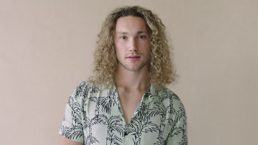 Portrait Of Handsome Young Man Stockvideos Filmmaterial 100