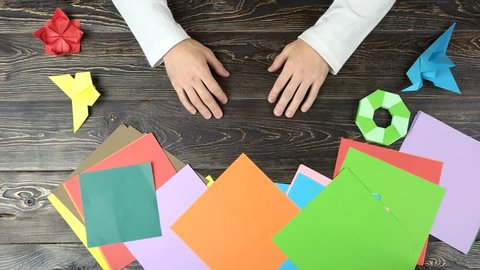 Hands Of Guy Make Origami Stock Footage Video 100 Royalty Free