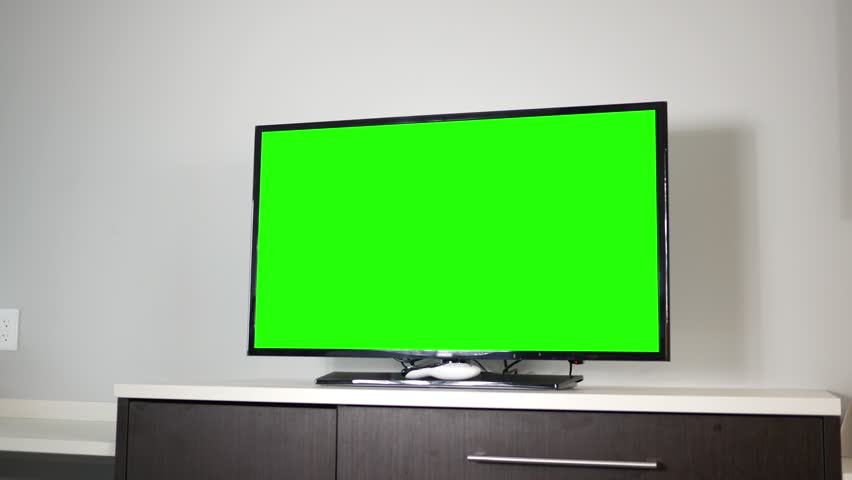 4k00 08a 4k Tv Set On Top Of A Modern Dresser In Ambient Room