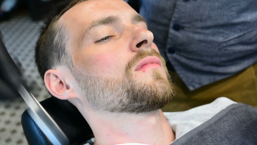 Beard Cut With Straight Razor Stock Footage Video 100 Royalty