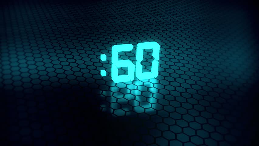 60 Seconds Countdown Stock Video Footage