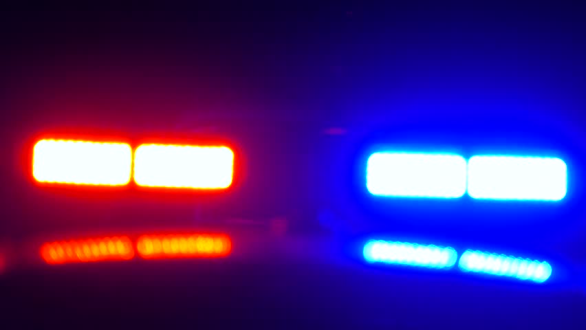 police lights red and blue