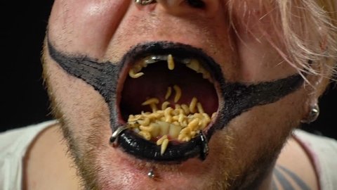 Mans Mouth And Maggots Stock Footage Video 100 Royalty Free 1012656080 Shutterstock