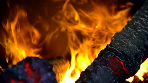 Logs In Artificial Fireplace Stock Video Footage 4k And Hd Video