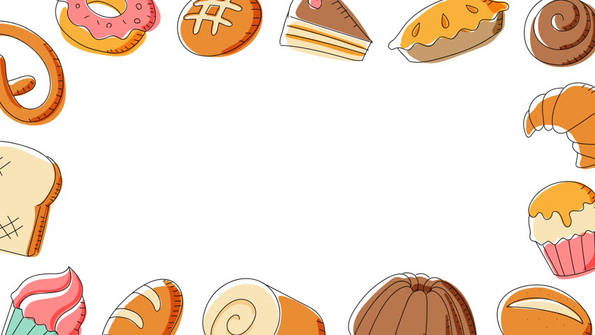  Bakery  Moving Frame Pattern Background Stock Footage Video 