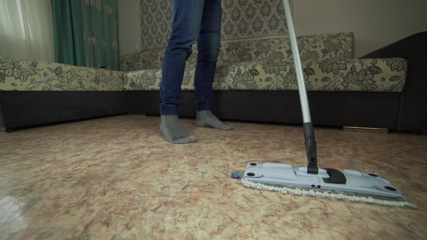 Professional Floor Cleaning With A Stock Footage Video 100
