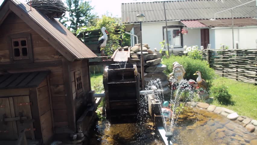 Water Wheel As Decoration Stock Footage Video 100 Royalty