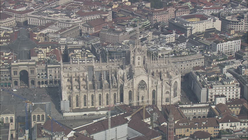 Aerial Italy-milan Cathedral 2007: Duomo Stock Footage Video (100% ...