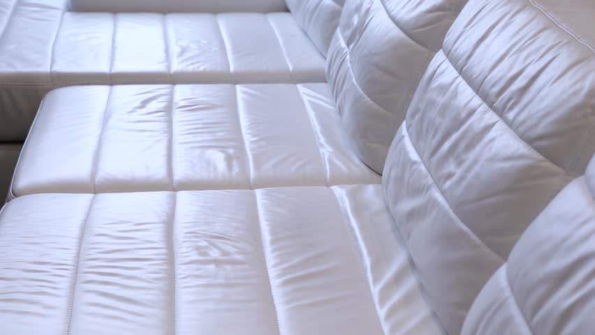 White Leather Sofa Shallow Texture Stock Footage 100 White Leather Sofa Shallow Texture In The Interior Of Room Slow Tilting Beige Rough Close Up