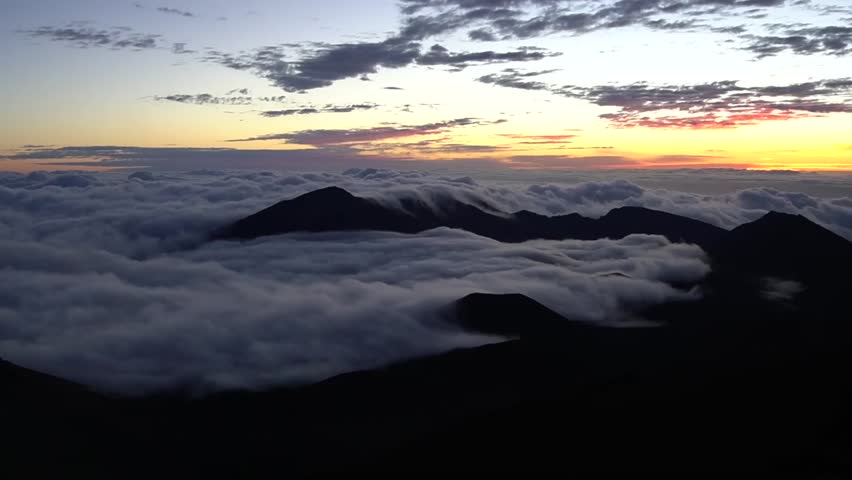 Clouds over the Mountains in Haleakala National Park, Hawaii image ...