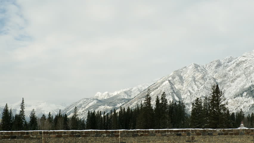 White Rock Mountains with trees in Jasper National Park, Alberta, Canada image - Free stock ...