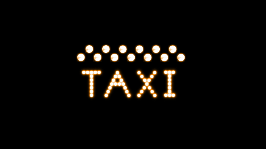 Taxi Text Sign Seamless Loop Stock Footage Video 100 Royalty