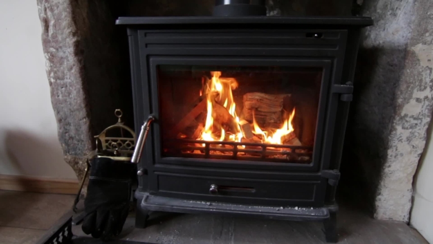 Wood Stove With Small Logs Stock Footage Video 100 Royalty Free