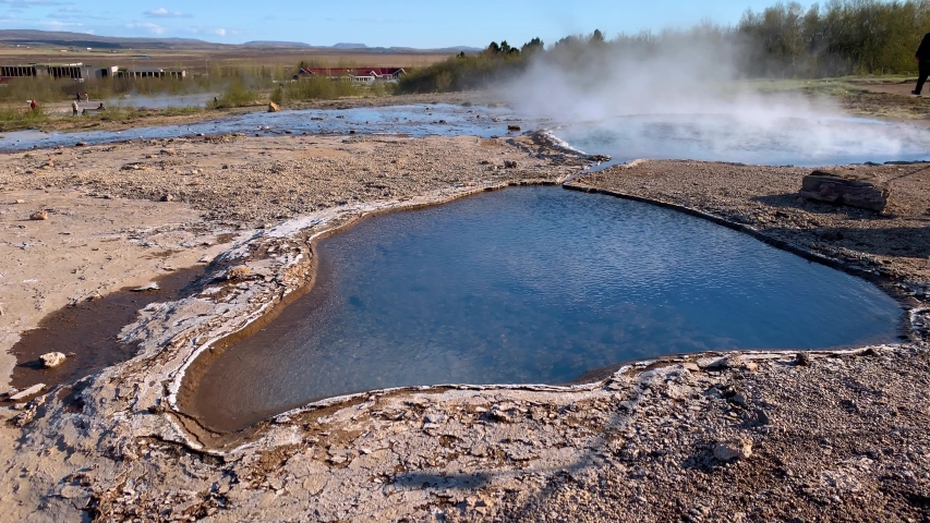 Beautiful river landscape with steam from the Geyser image - Free stock ...