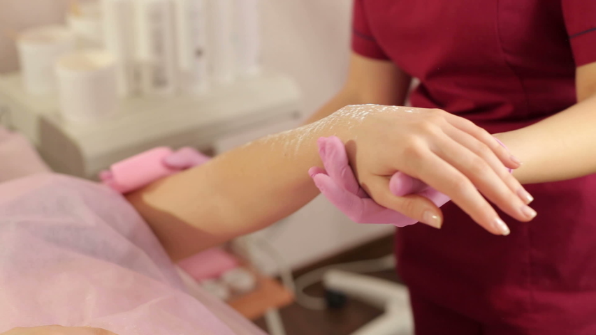 Close Up Of A Beautician Sprinkles Stock Footage Video 100