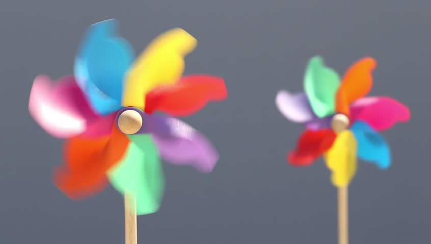 Colorful Pinwheel Toy Against Blue Sky Stock Footage Video 1277089 ...