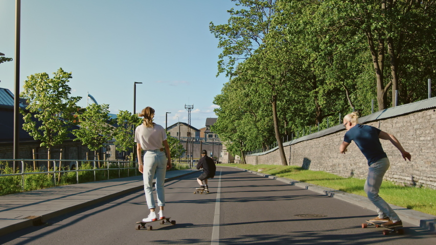 girl-skateboarding-down-the-road image - Free stock photo - Public Domain photo - CC0 Images
