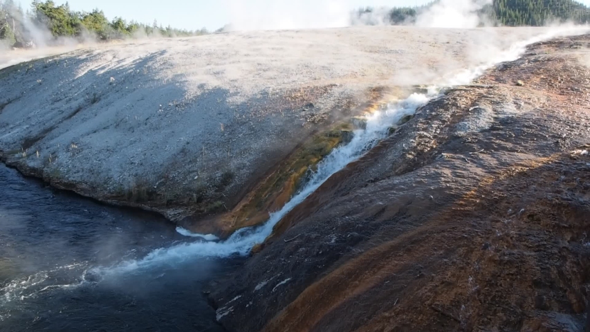 Cascades of the Firehole waterfall