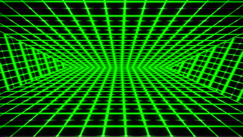 Green Retro-futuristic 80s Synthwave Grid Stock Footage Video (100% ...