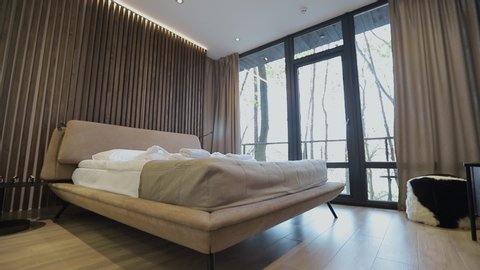 Wide Master Bedroom In Modern Stock Footage Video 100