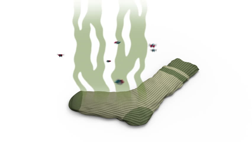 Stock video of smelly sock. 3d animation in cartoon | 10467110