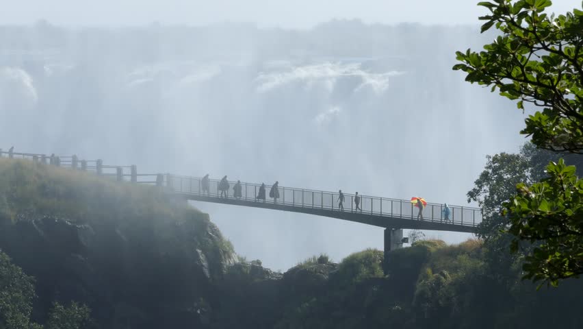 Victoria Falls Pedestrian Bridge In Stock Footage Video 100 Royalty   1 