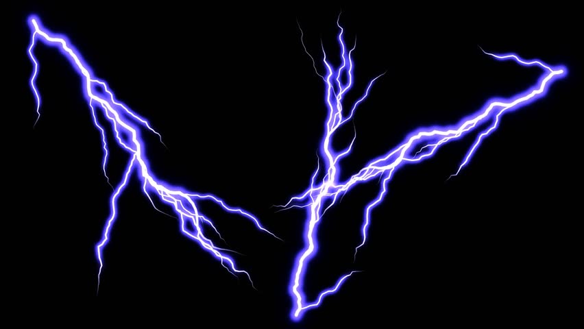 Lightning Strikes Black Background 1 Stock Footage Video (100% Royalty