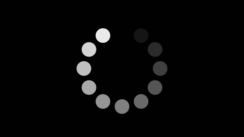 Loading Circle W/ Alpha (30fps). Ten Animated Dots Fading In And Out In ...