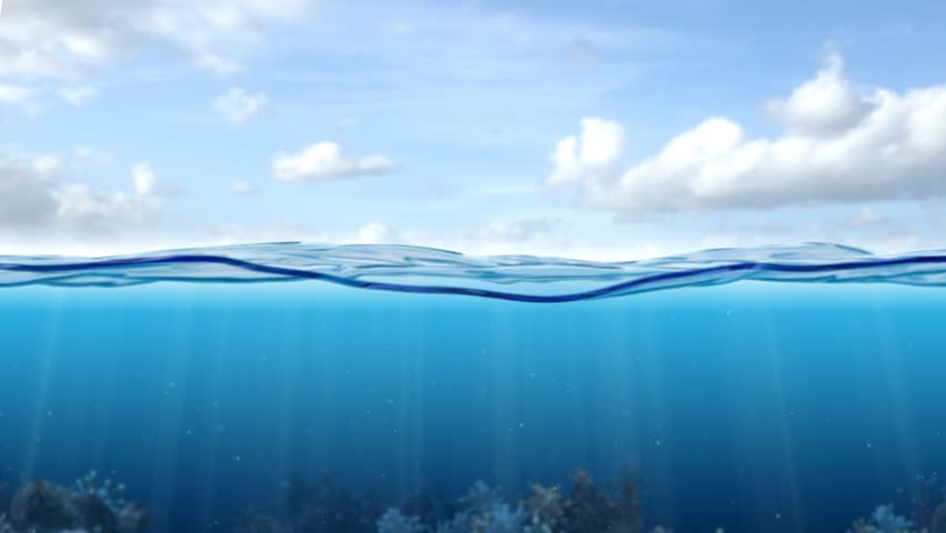 Underwater Scene with Horizon Line Stock Footage Video (100% Royalty