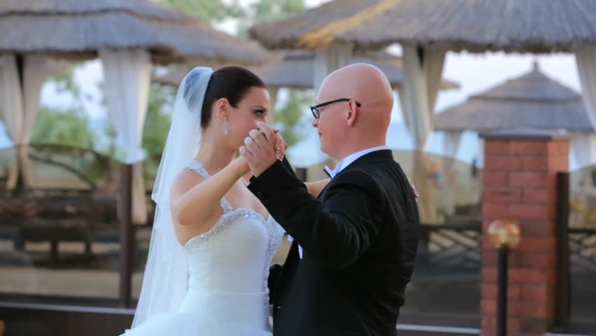 Newlyweds Dancing After The Wedding Stock Footage Video 100 Newlyweds Dancing After The Wedding Ceremony