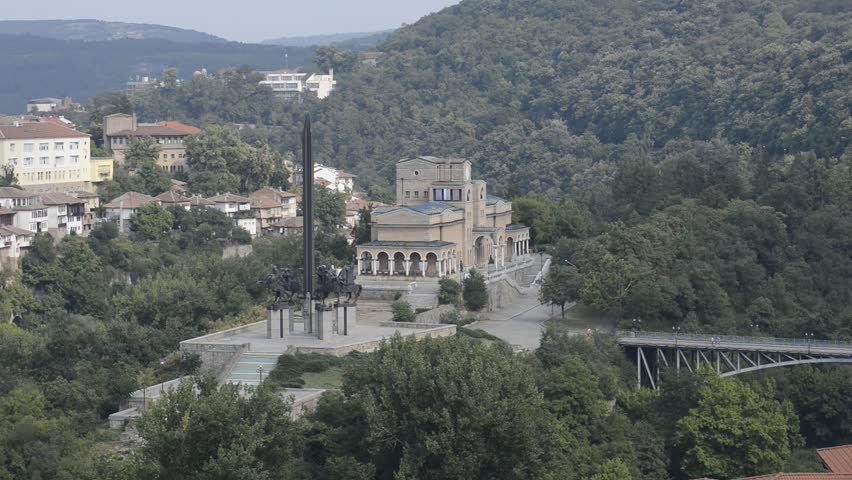 Stock video of monument asenevtsi in veliko tarnovo, bulgaria ...