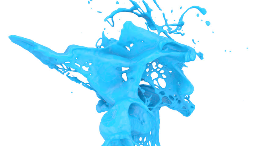 Light Blue Paint splashing light blue paint in slow motion, alpha channel included Light Blue Paint splashing light blue paint in slow motion, alpha channel included