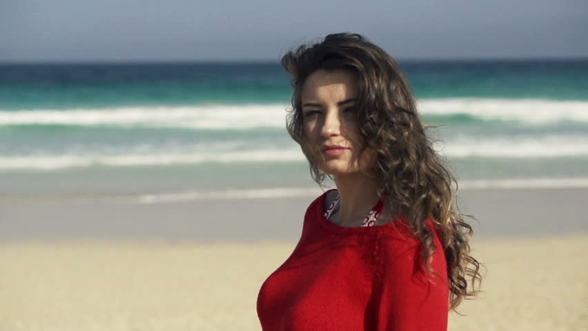 Pretty Young Woman On Beach Stock Footage Video 100 Royalty Free Save