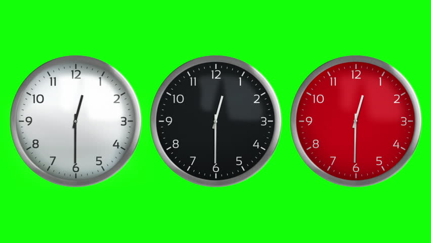 3 Classic Wall Clocks with Stock Footage Video (100% Royalty-free ...