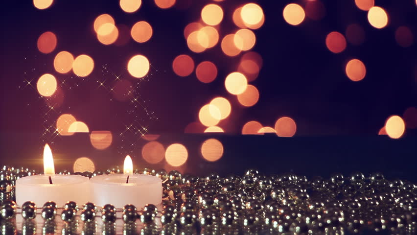 Candles and Lights Merry Christmas Stock Footage Video (100% Royalty