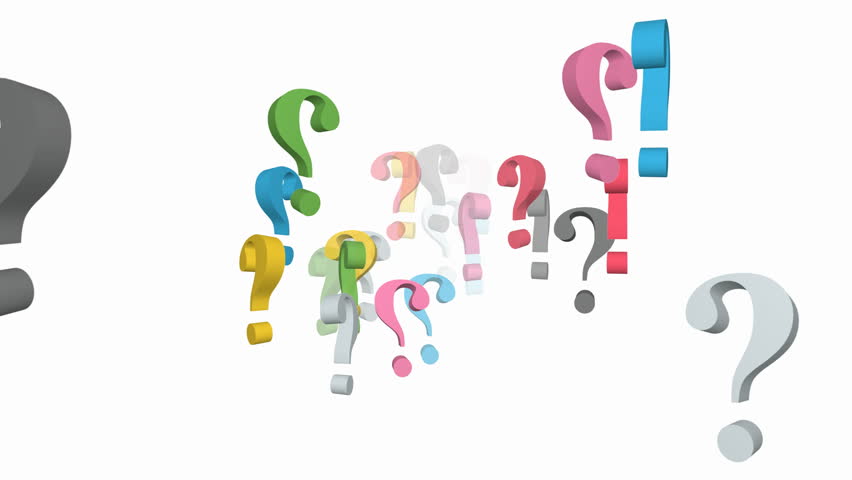 Lots Of Question Marks Coming Out Of The Middle Stock Footage Video ...